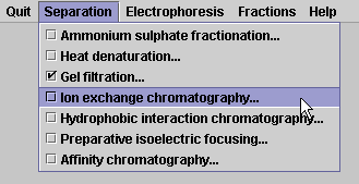 Ion Exchange menu