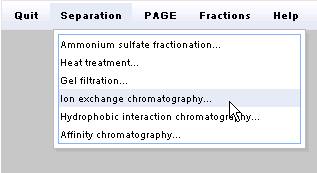 Ion Exchange menu